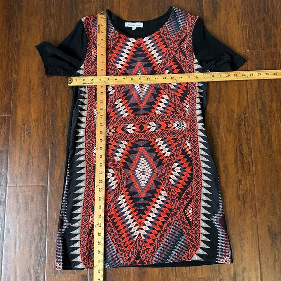 ANTHROPOLOGIE MATISON STONE Aztec Print Silk Mini Shift Dress Multi - Picture 8 of 8